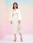 Cordelia Wrap Hem Dress - White