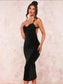 Solid Crisscross Backless Cami Dress