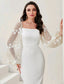 Floral Embroidery Mesh Lantern Sleeve Split Back Dress