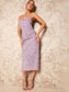 Floral Jacquard Tube Bodycon Dress