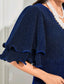 Geneviève Butterfly Sleeve Midi Glitter Dress