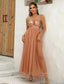 Contrast Sequin Mesh Overlay Cami Dress