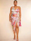 Marble Print One Shoulder Ruched Asymmetrical Hem Dress