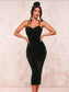 Solid Crisscross Backless Cami Dress