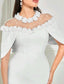 Whitney Cloak Sleeve Midi Dress - White
