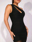 One Shoulder Cut Out Ruched Mesh Overlay Bodycon Dress
