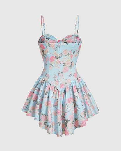 Charlene Floral Ruffle Hem Mini Dress