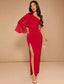 One Shoulder Split Thigh Dress