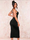 Solid Crisscross Backless Cami Dress