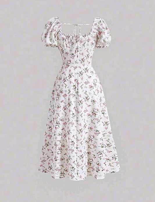 Bethanny Ditsy Floral Puff Sleeve Dress