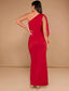 One Shoulder Split Thigh Dress