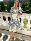 Floral Print Puff Sleeve Dress
