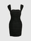 Solid Ruched Bodycon Dress