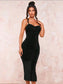 Solid Crisscross Backless Cami Dress