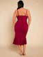 Ruched Ruffle Hem Cami Dress