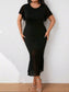 Anne Contrast Midi Dress - Black
