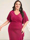 Sarah Wrap Hem Midi Dress - Pink
