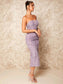 Floral Jacquard Tube Bodycon Dress
