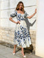 Floral Print Puff Sleeve Dress