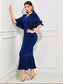 Geneviève Butterfly Sleeve Midi Glitter Dress