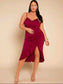 Ruched Ruffle Hem Cami Dress