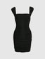 Solid Ruched Bodycon Dress