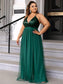Selena Sequin Split Thigh Maxi Dress - Green
