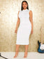 Solid Ruched Bodycon Dress