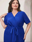 Abigail Pleated Hem Dress - Royal Blue