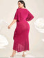 Sarah Wrap Hem Midi Dress - Pink