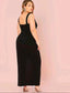 Split Thigh Solid Maxi Dress