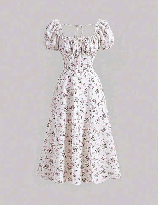 Bethanny Ditsy Floral Puff Sleeve Dress