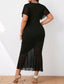 Anne Contrast Midi Dress - Black