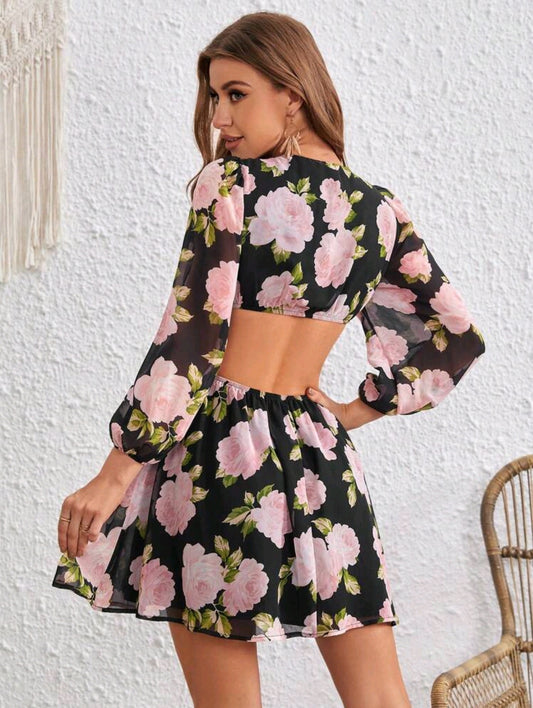 Bloom Floral Cut Out Dress