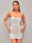 Crisscross Tie Backless Sequin Slip Dress