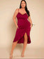 Ruched Ruffle Hem Cami Dress