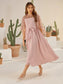 Khloé Sequin Midi Dress - Baby Pink