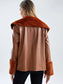 Contrast Fuzzy Collar Patent Jacket