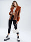 Contrast Fuzzy Collar Patent Jacket