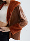 Contrast Fuzzy Collar Patent Jacket