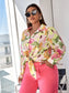 Plus Allover Floral Print Button Through Blouse