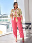 Plus Allover Floral Print Button Through Blouse