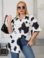 Plus Cow Print Blouse