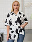 Plus Cow Print Blouse