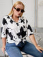 Plus Cow Print Blouse