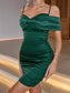 Fiona Mini Satin Dress - Green