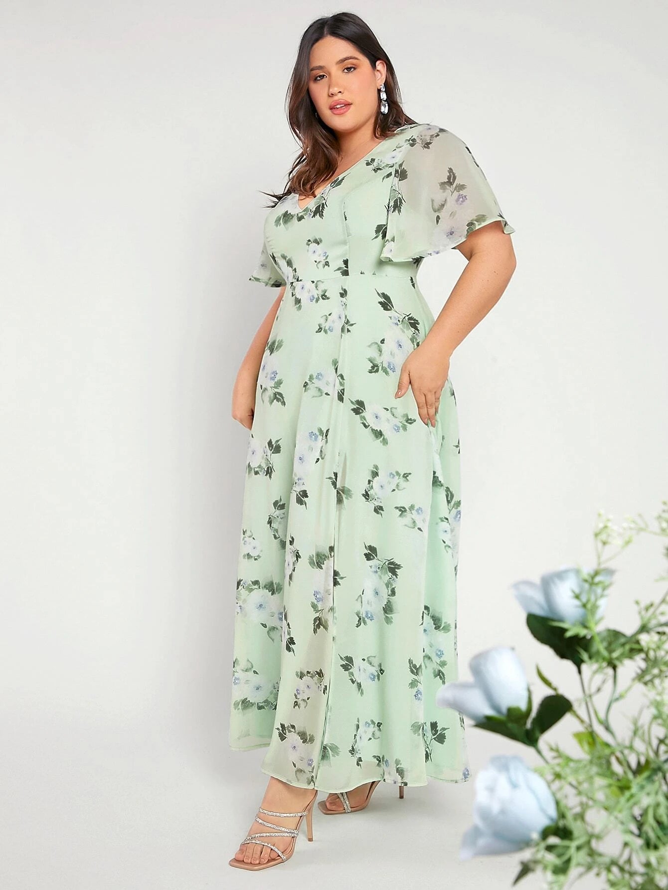 Virginia Maxi Dress - Green Floral