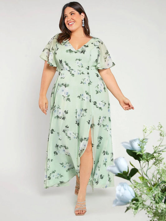 Virginia Maxi Dress - Green Floral
